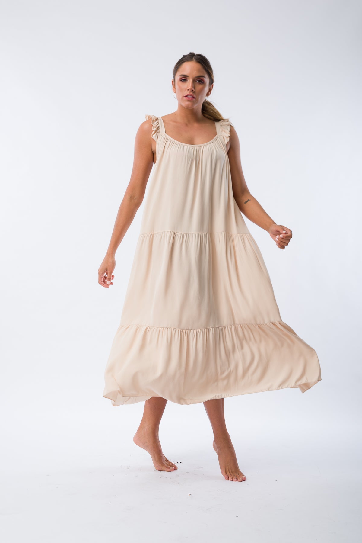 Detalle de la Solera Lago Beige mostrando su textura suave