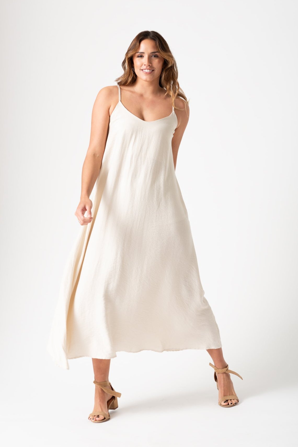 Detalle de la Solera Salerno Crudo en tejido suave