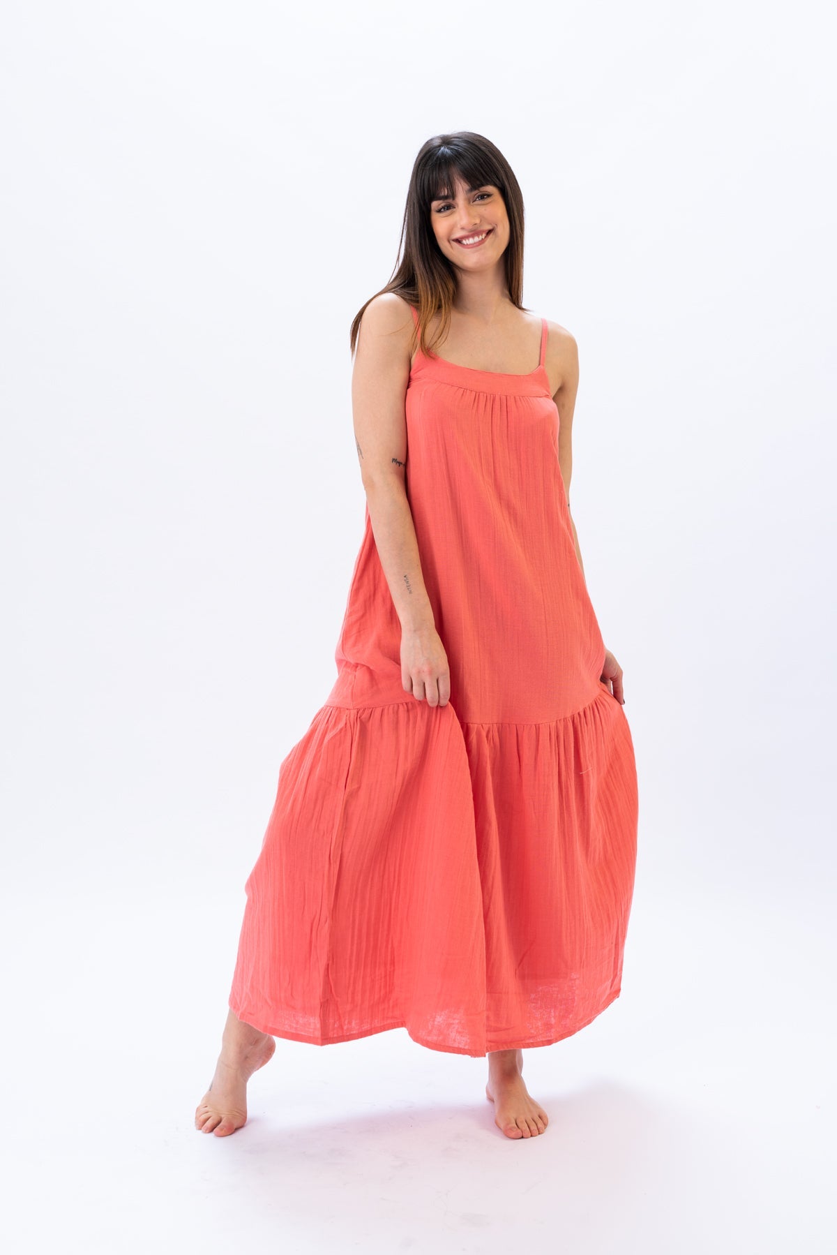 Viviana Méndez - Solera Sofía Cotton Gauze Coral - SALE