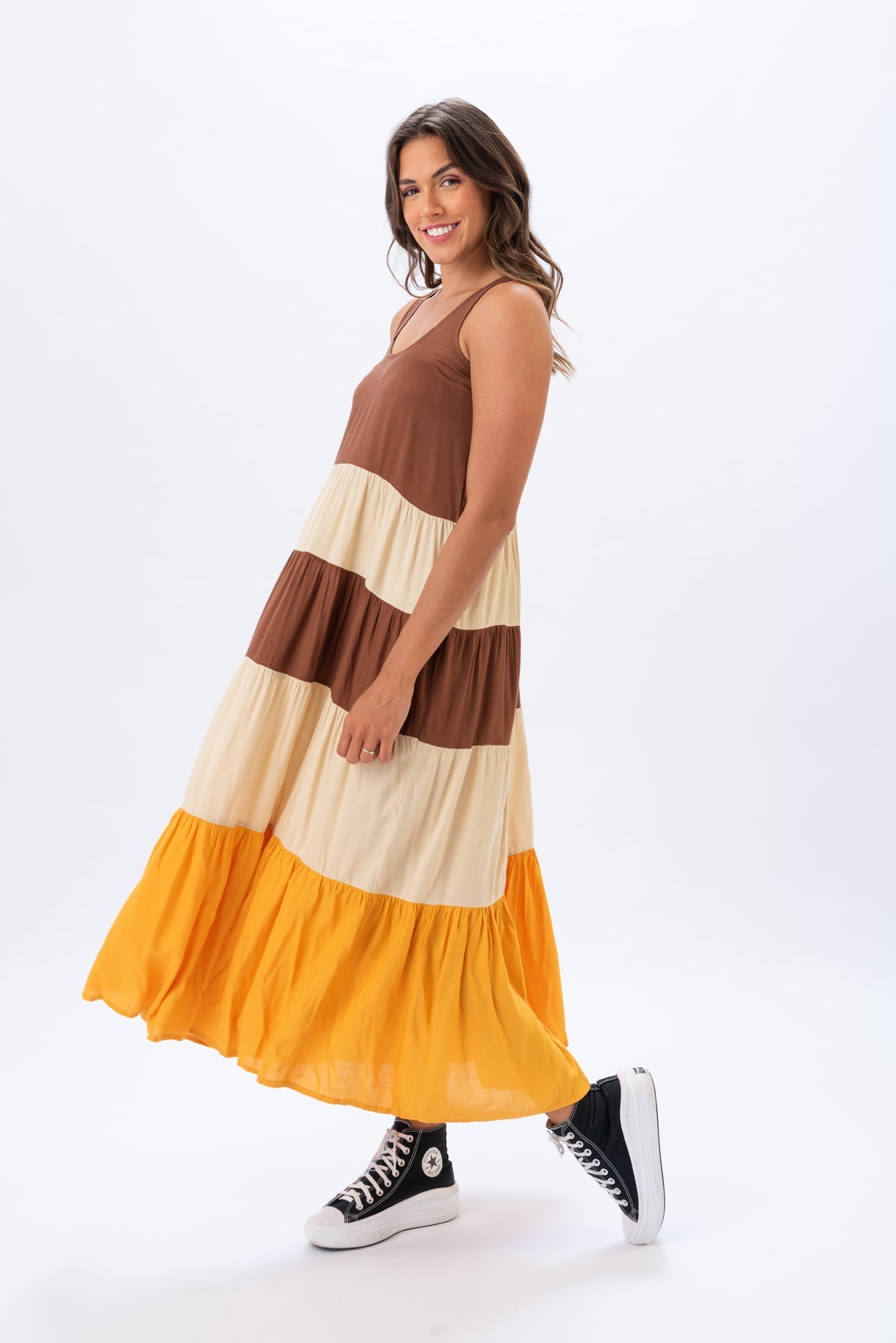 Viviana Méndez - Vestido Largo Juana Chocolate - SALE