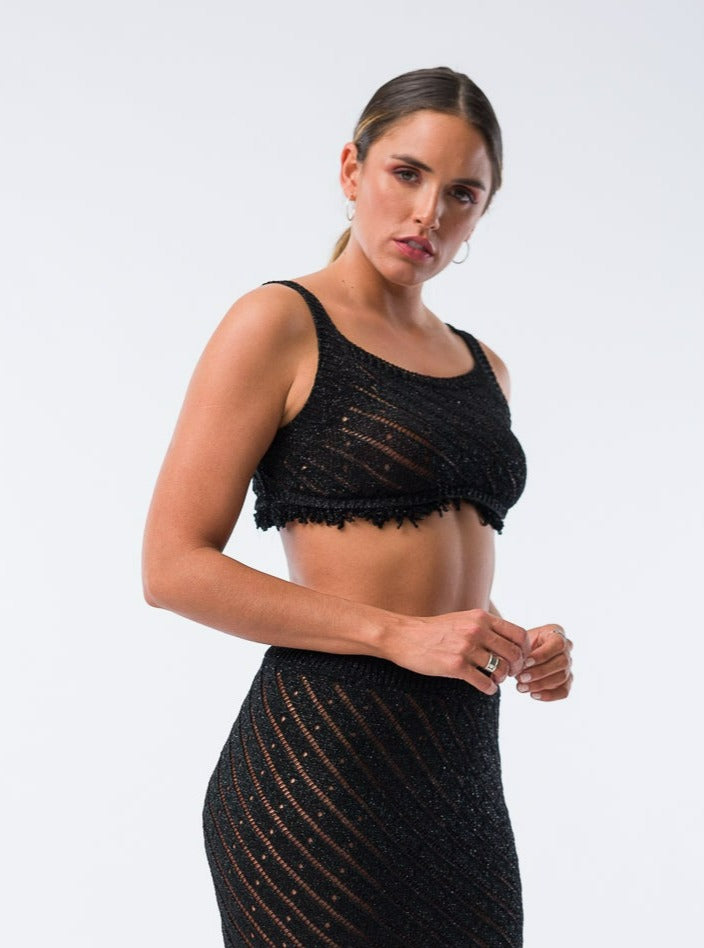 Musculosa Leticia Negro detalle lateral