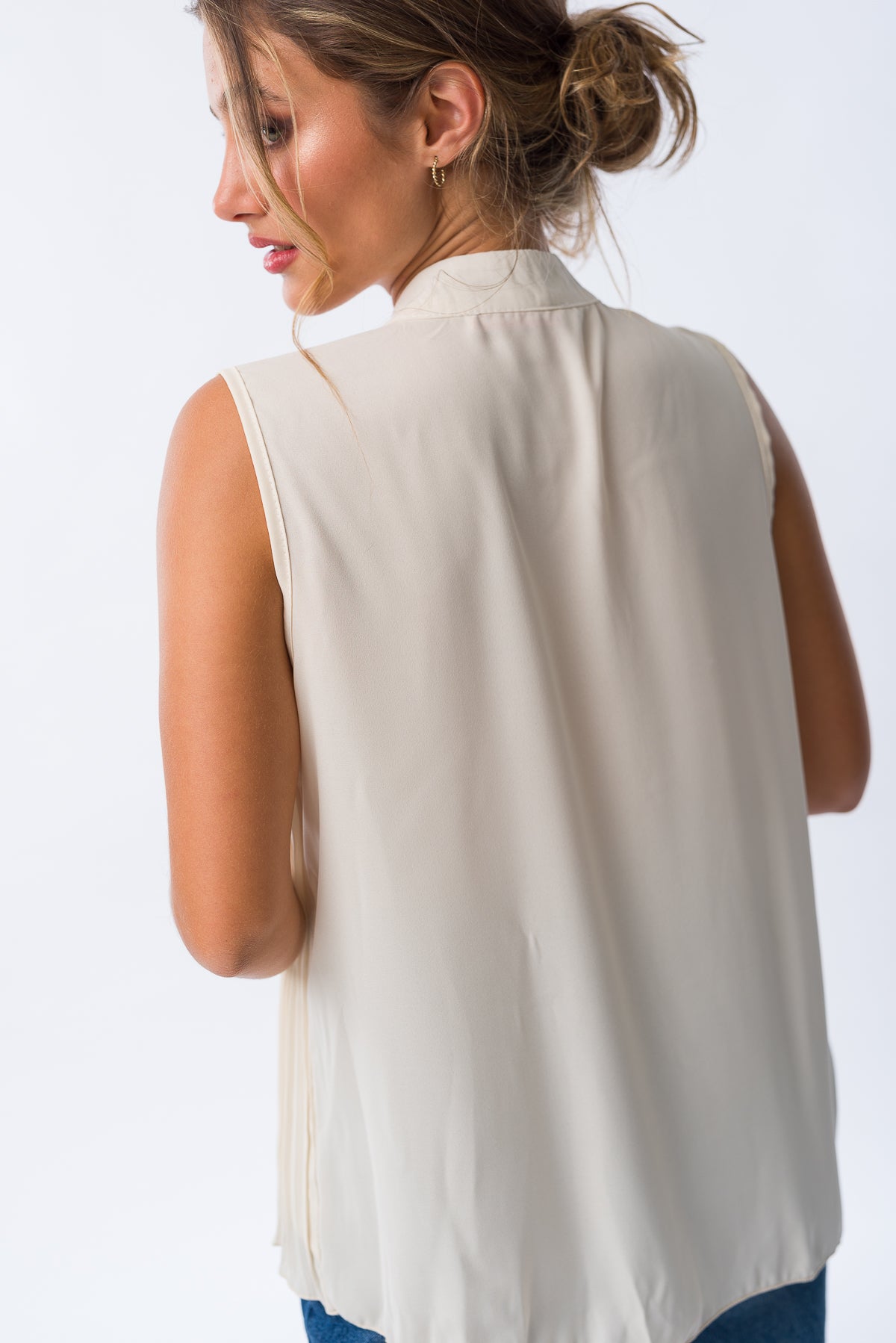 Blusa Plisse Blanca