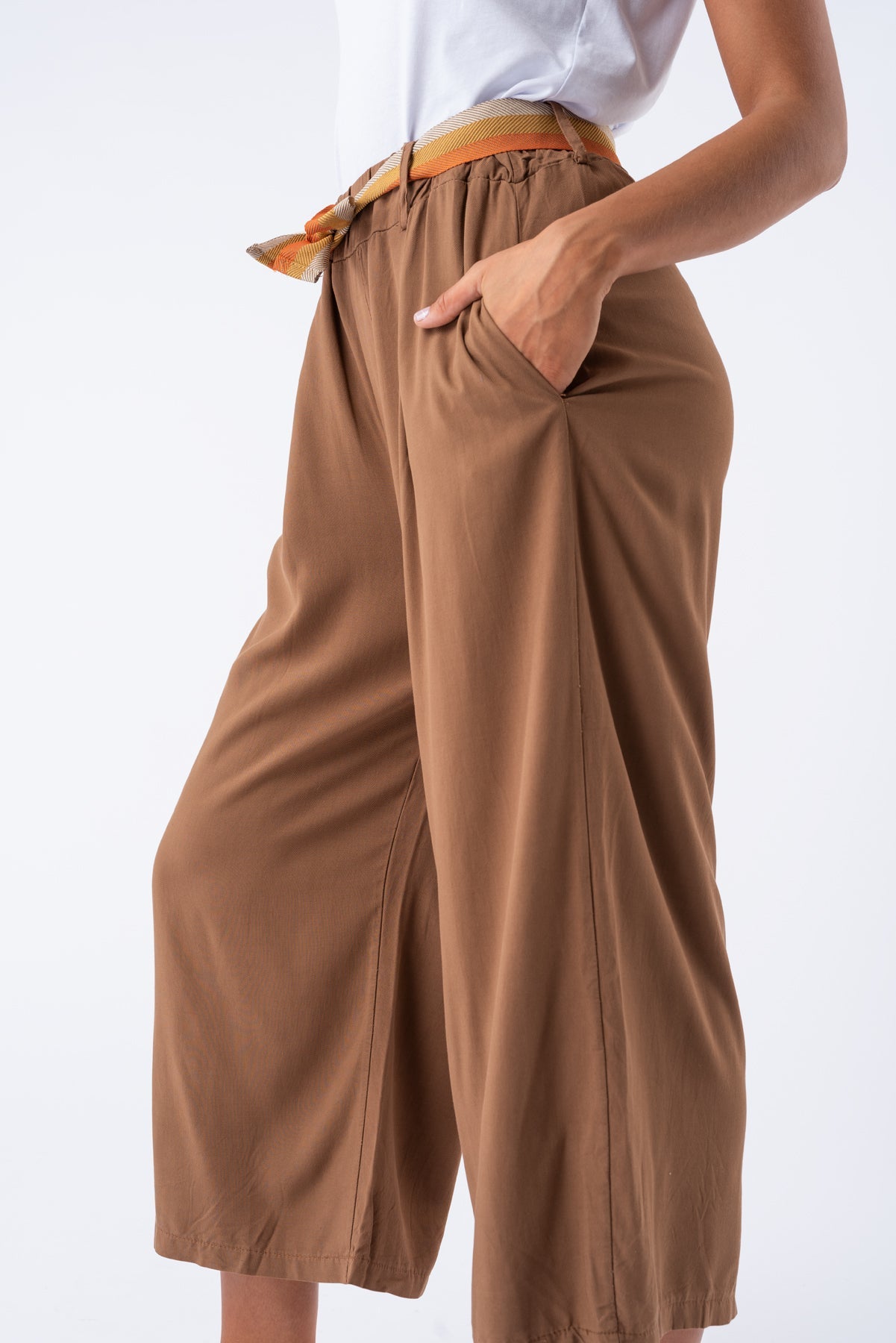 Viviana Méndez - Pantalón Lyocell Marrón - SALE