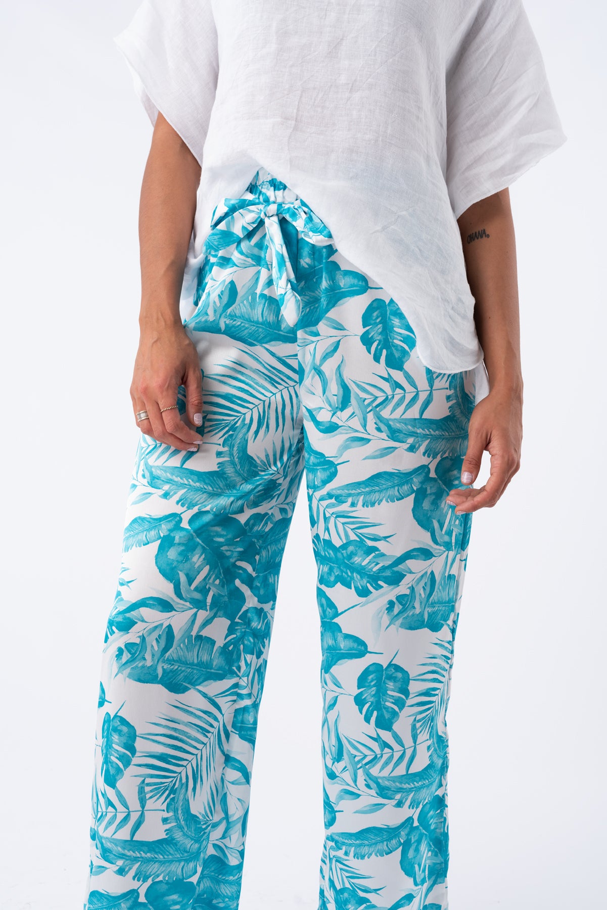 Palazo Granvía Turquesa | Pantalones | Viviana Méndez - Pantalón Granvía Turquesa - Viviana Méndez