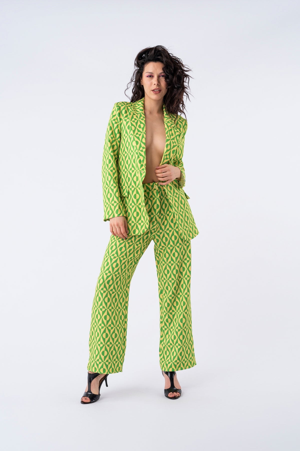 Blazer Soho Verde - Detalle de estampas