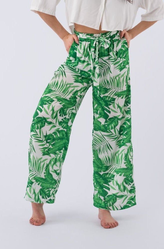 Palazo Granvía Verde | Pantalones | Viviana Méndez - Pantalón Granvía Verde - Viviana Méndez