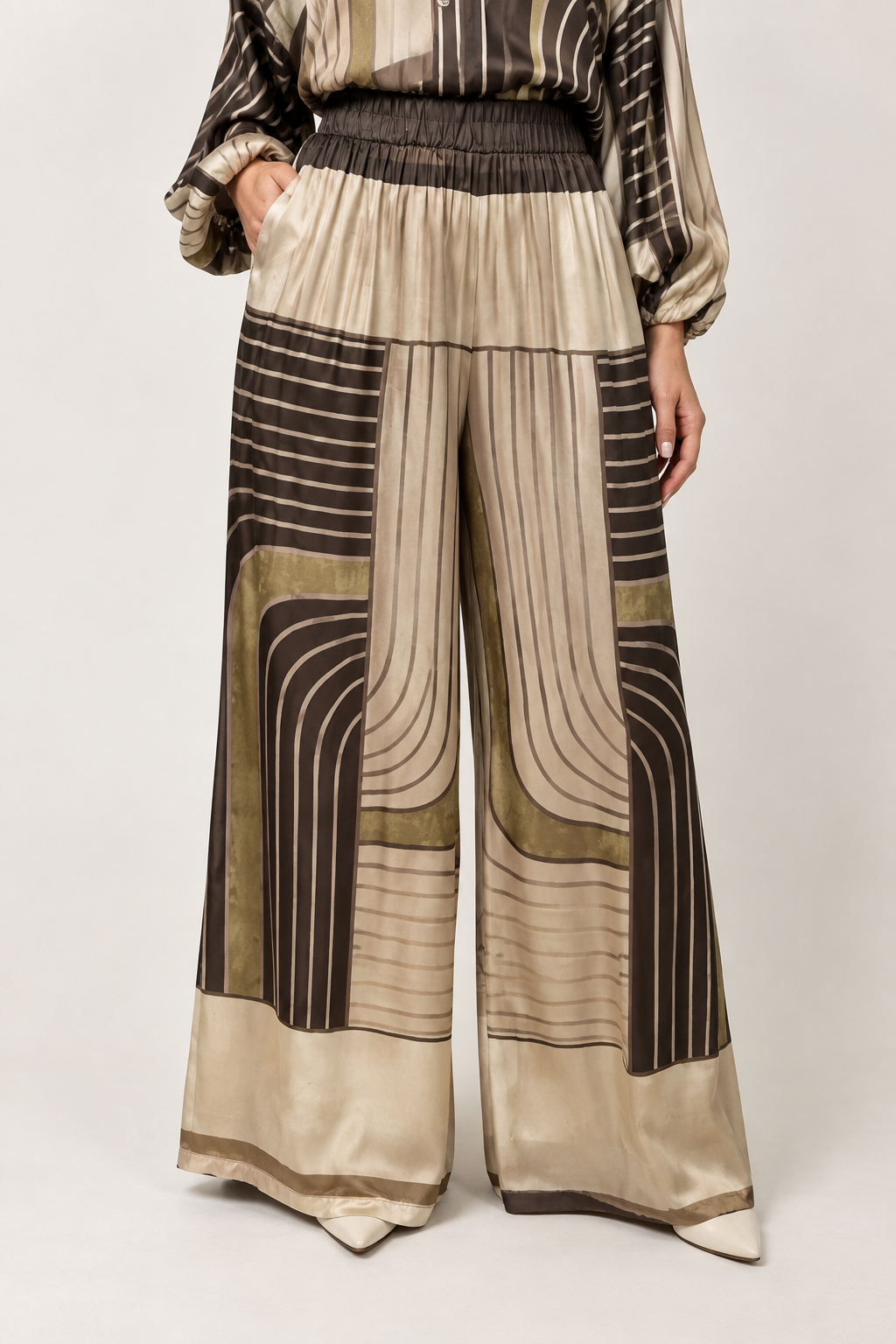 Pantalón de Seda Estamapdo