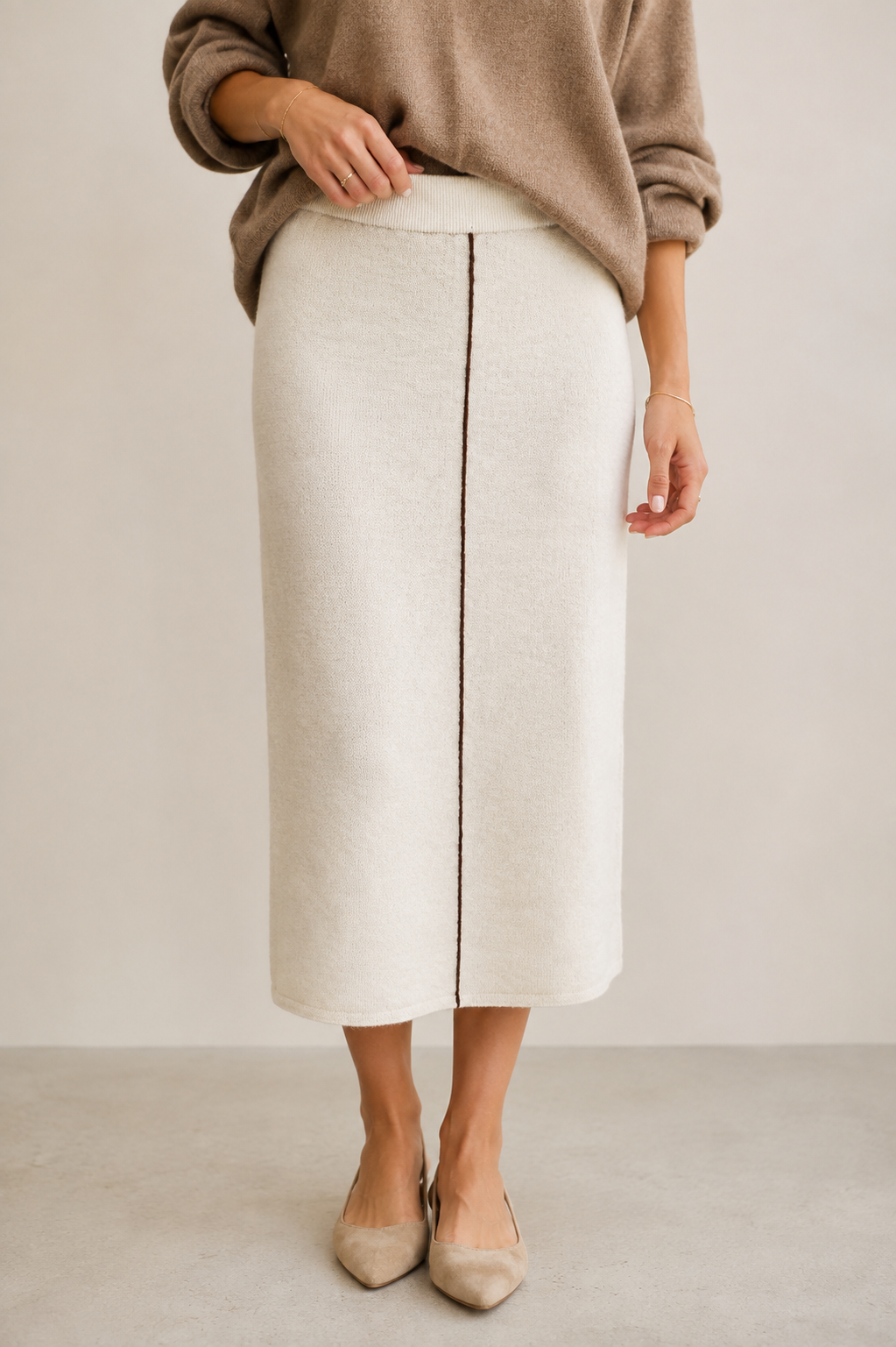 Falda Midi de Punto Premium