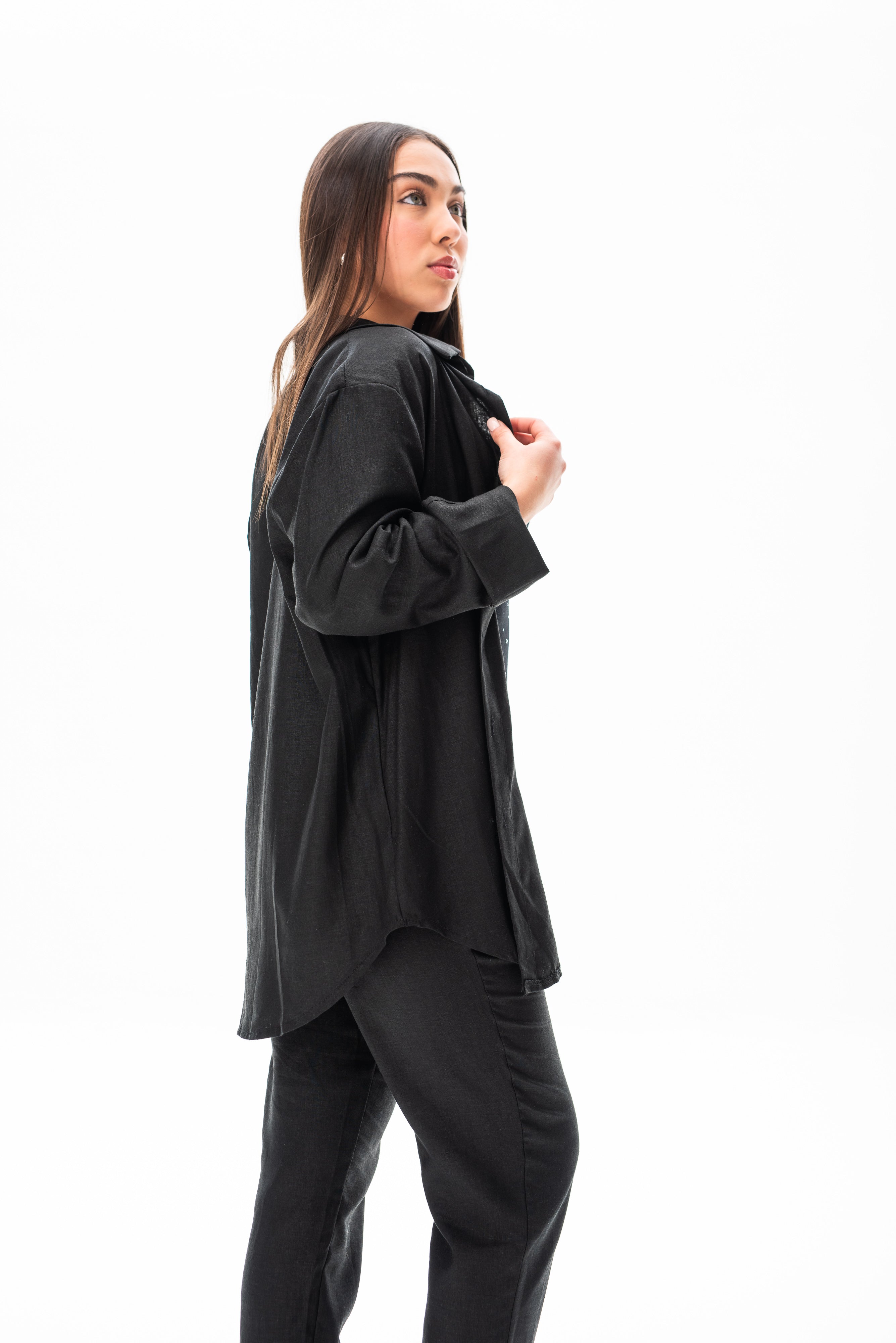 Camisa Nobre Negra - detalle de puños
