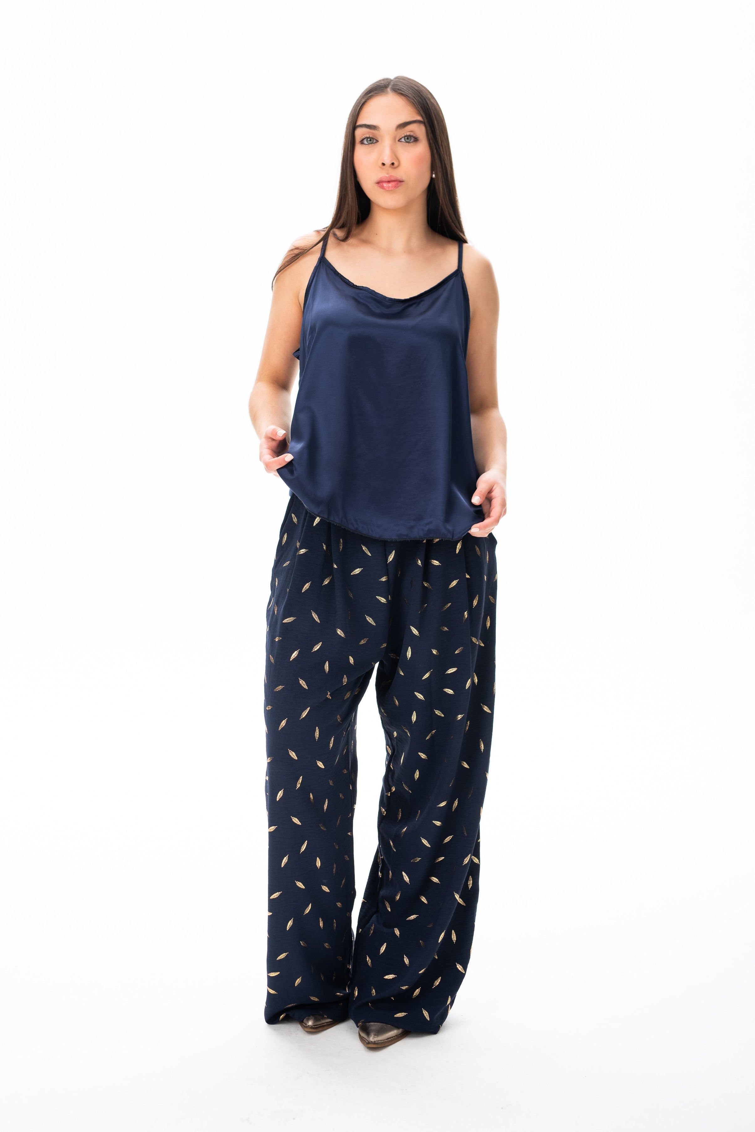 Musculosa Lencera Azul - Detalle de terminaciones