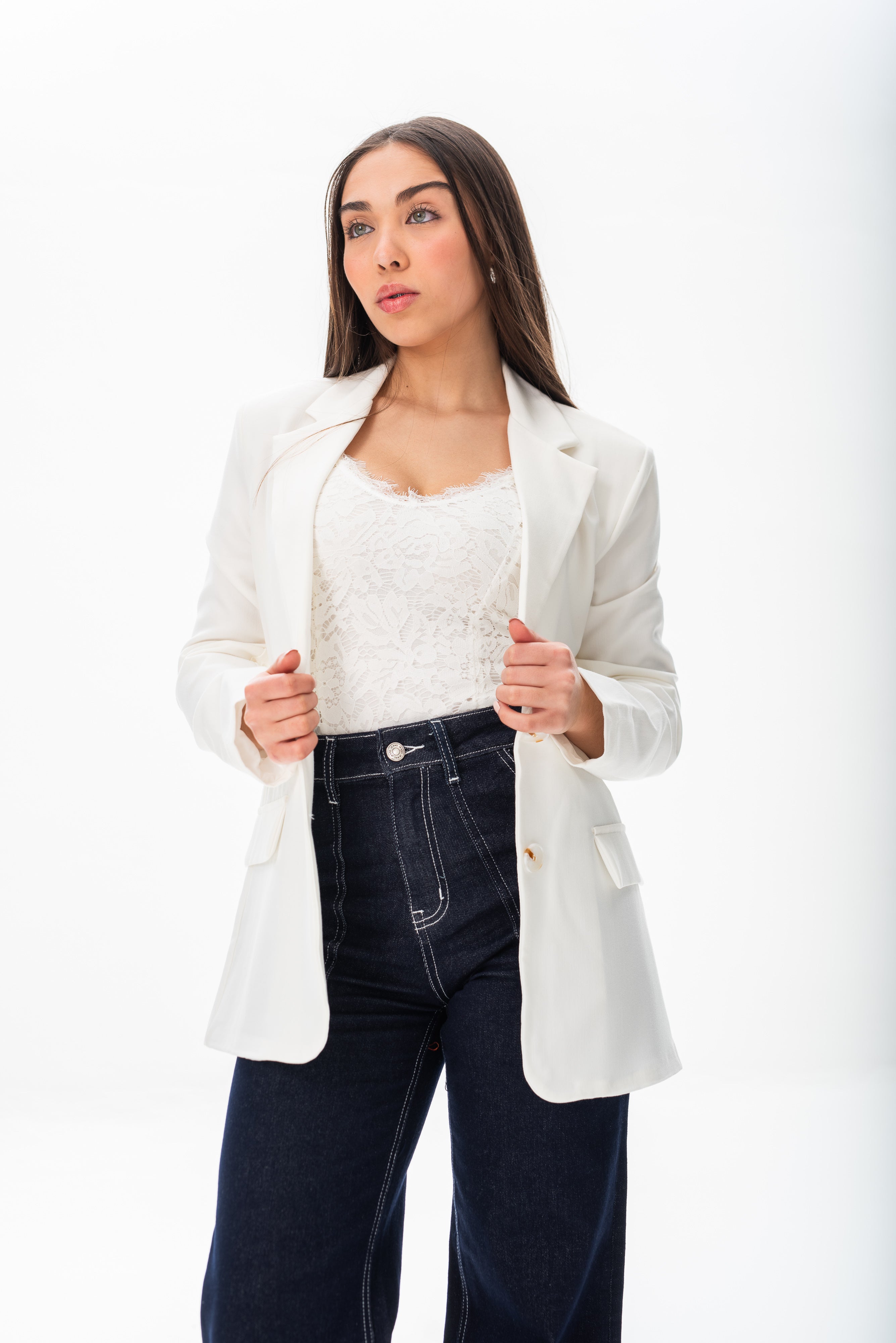 Blazer Clásico Cloe Blanco - Vista frontal