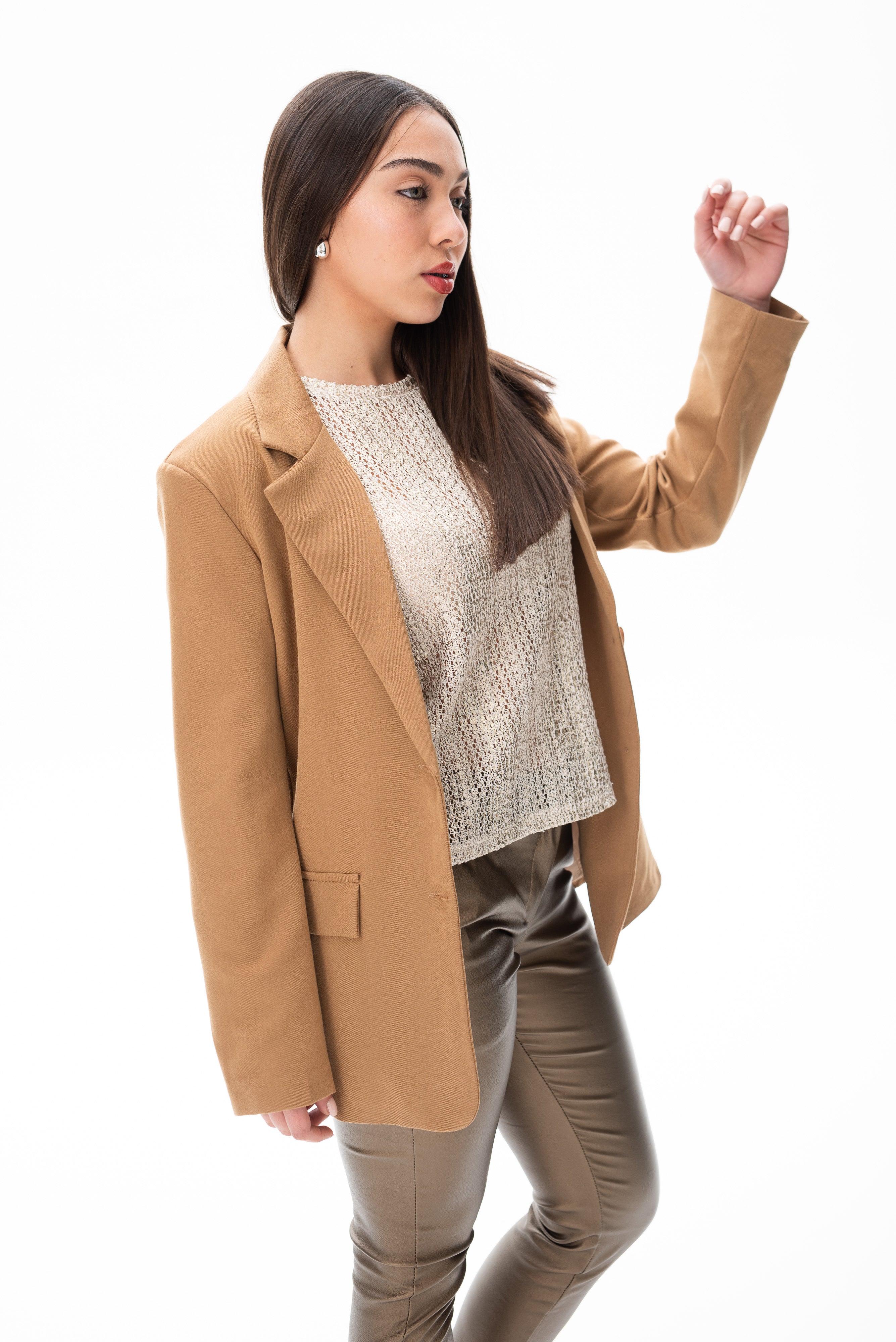 Blazer Clásico Cloe Camel lateral