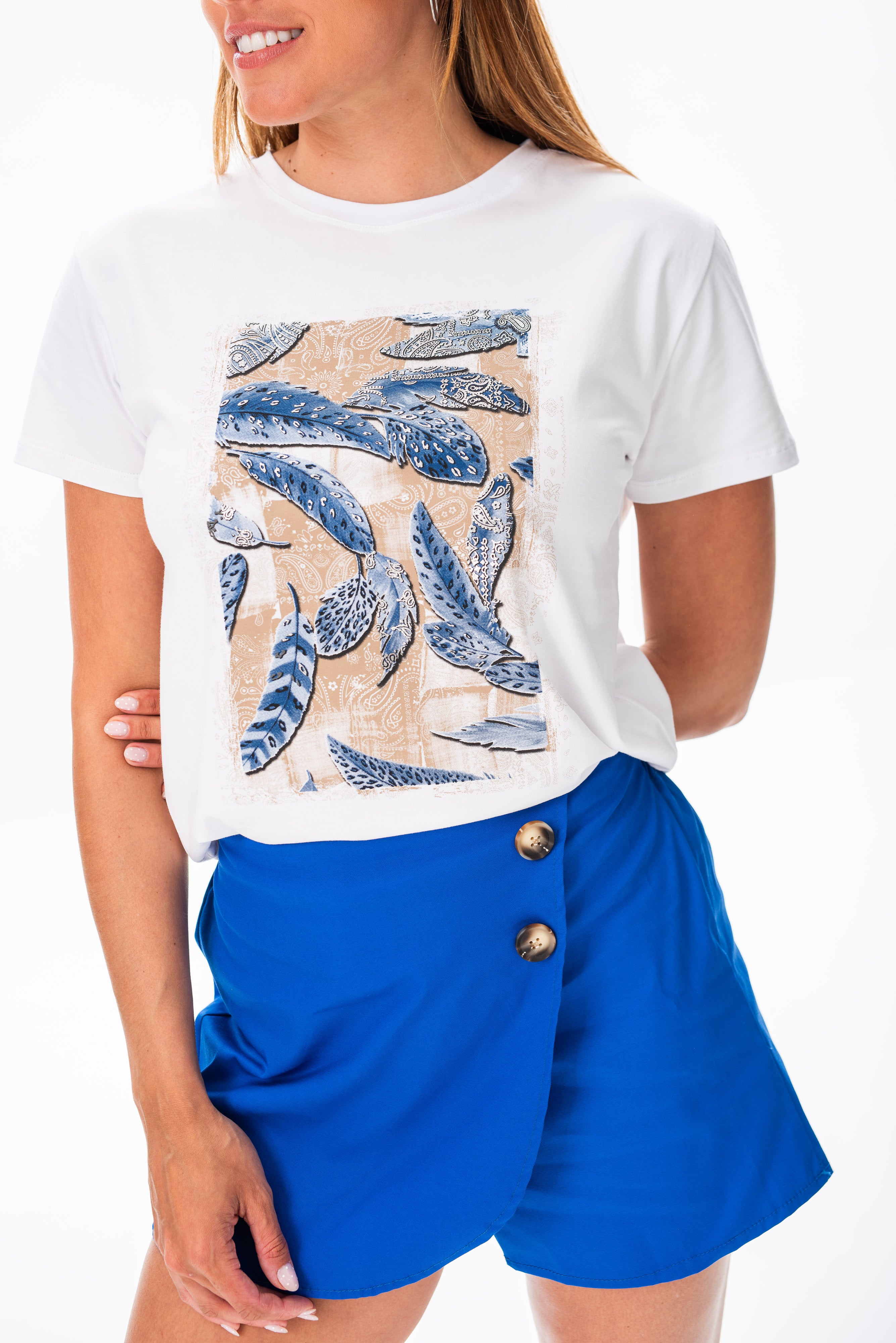 Remera Bela Plumas Azul