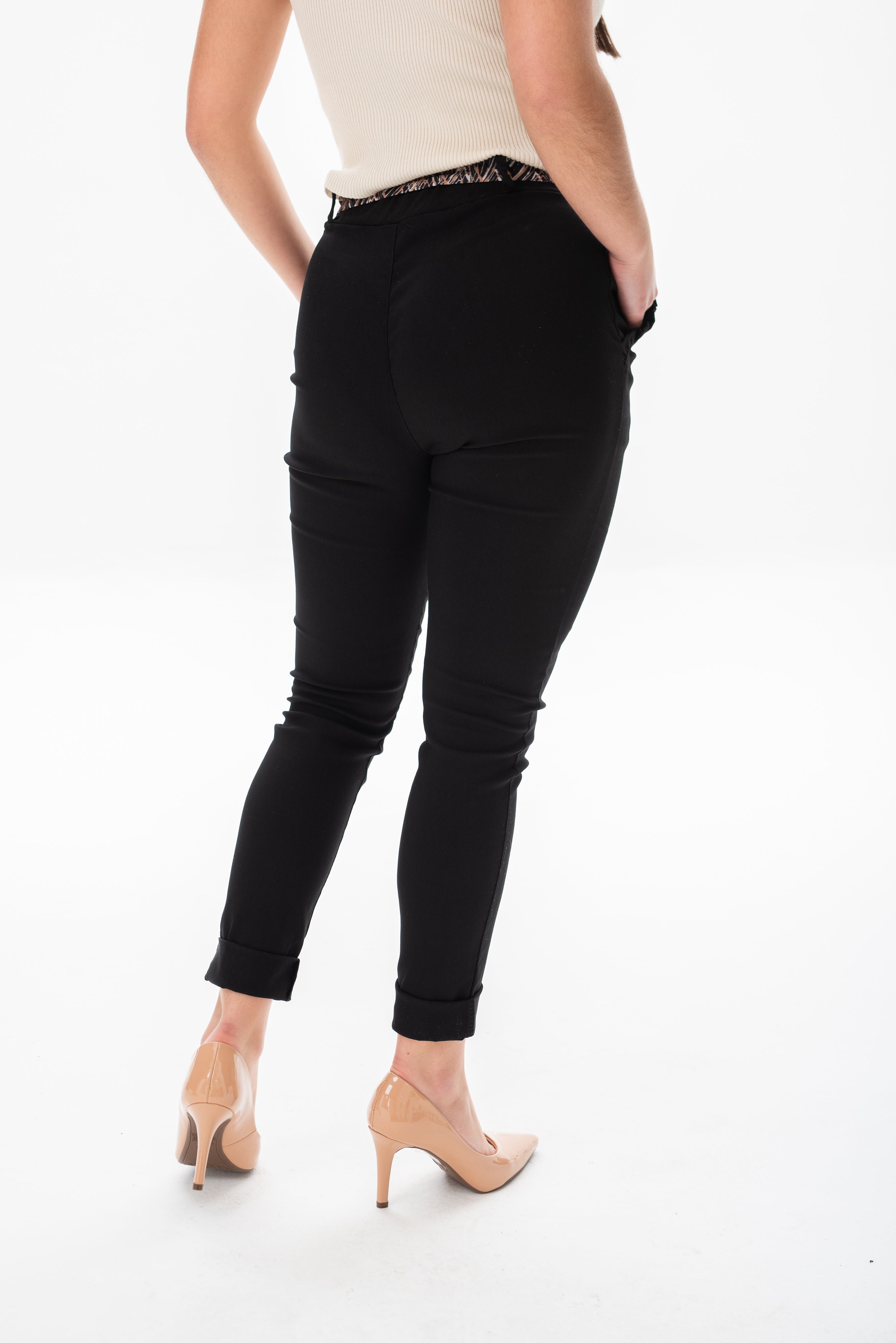 Pantalón Aline Cintura Plizada Negro - Viviana Méndez