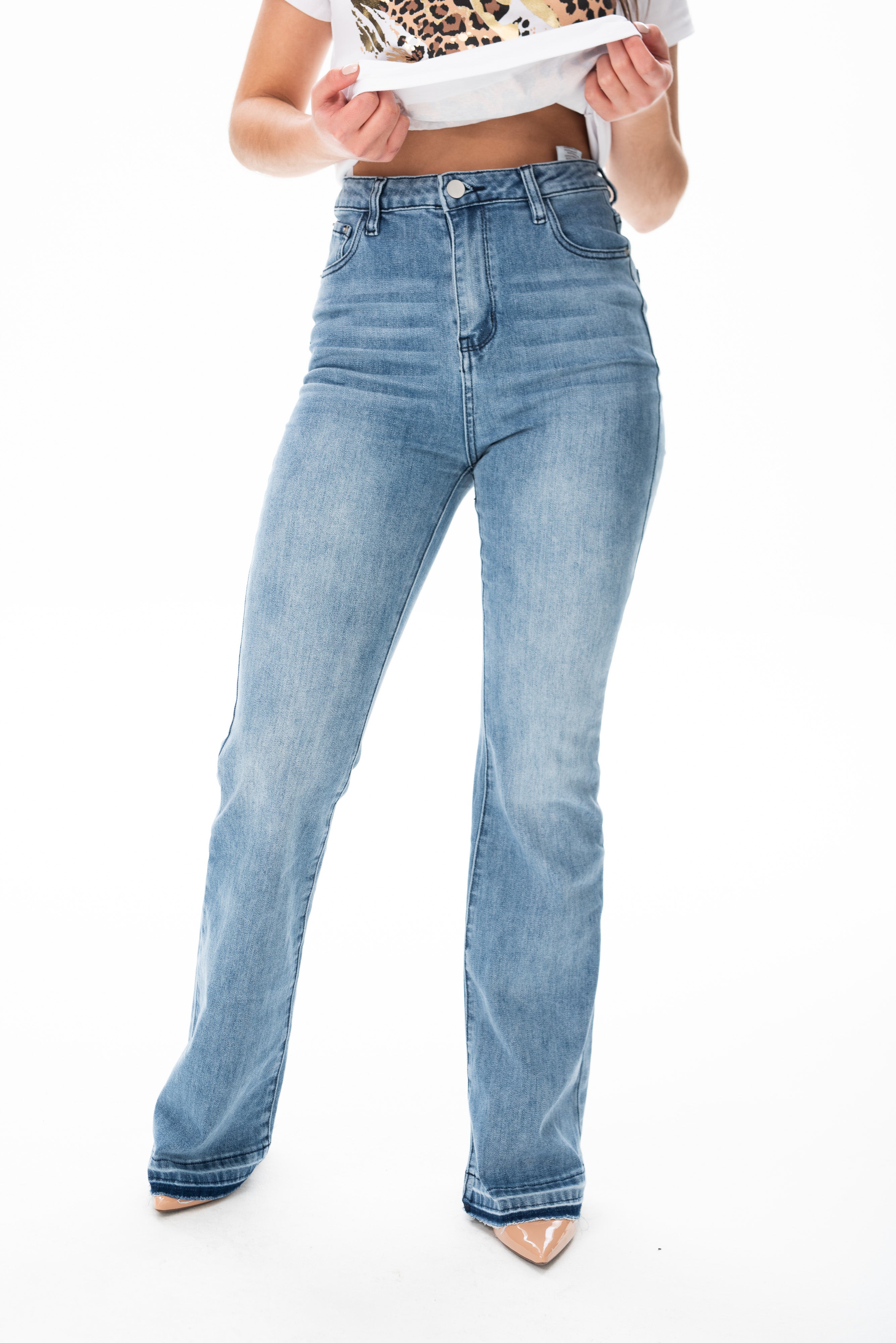 Jeans Paula en azul - Vista lateral
