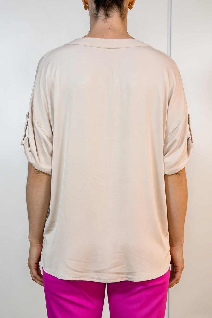Blusa Cande Beige - Atras