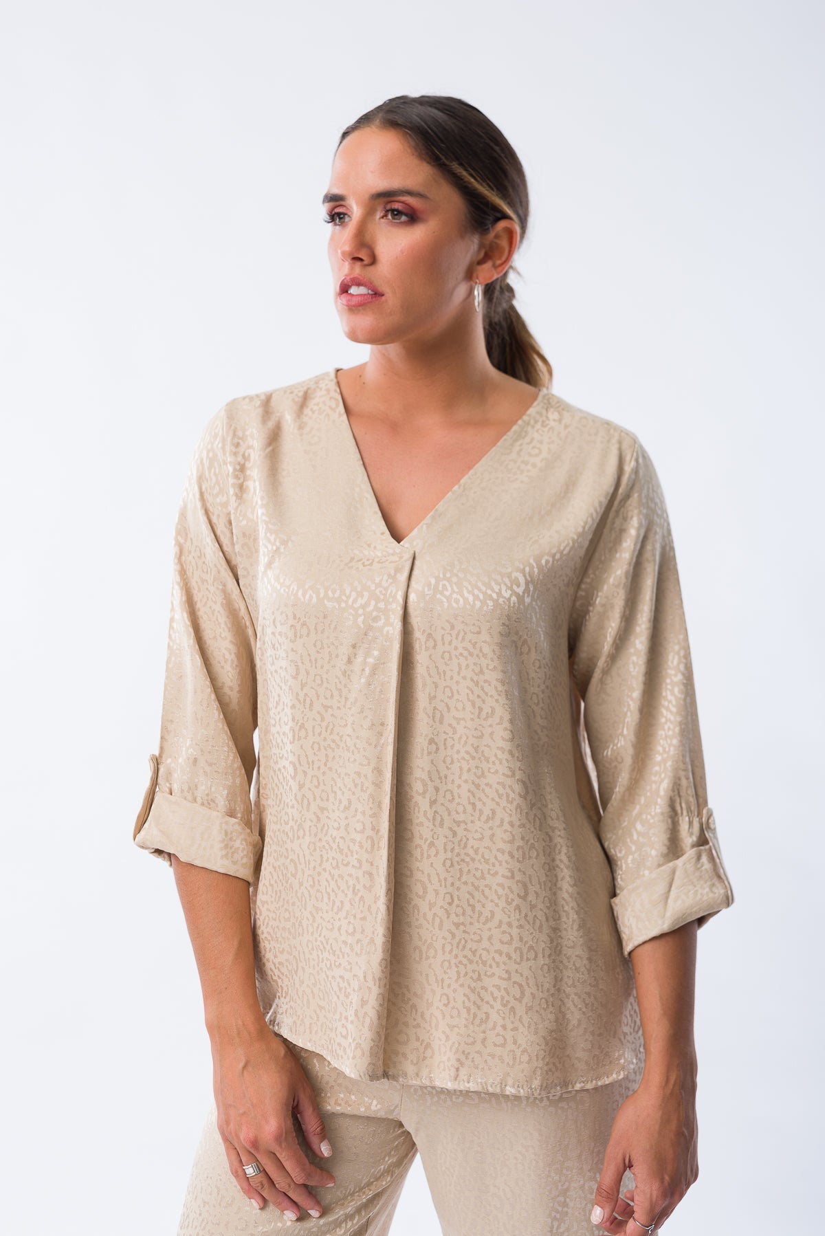 Blusa Cir Beige - Viviana Méndez