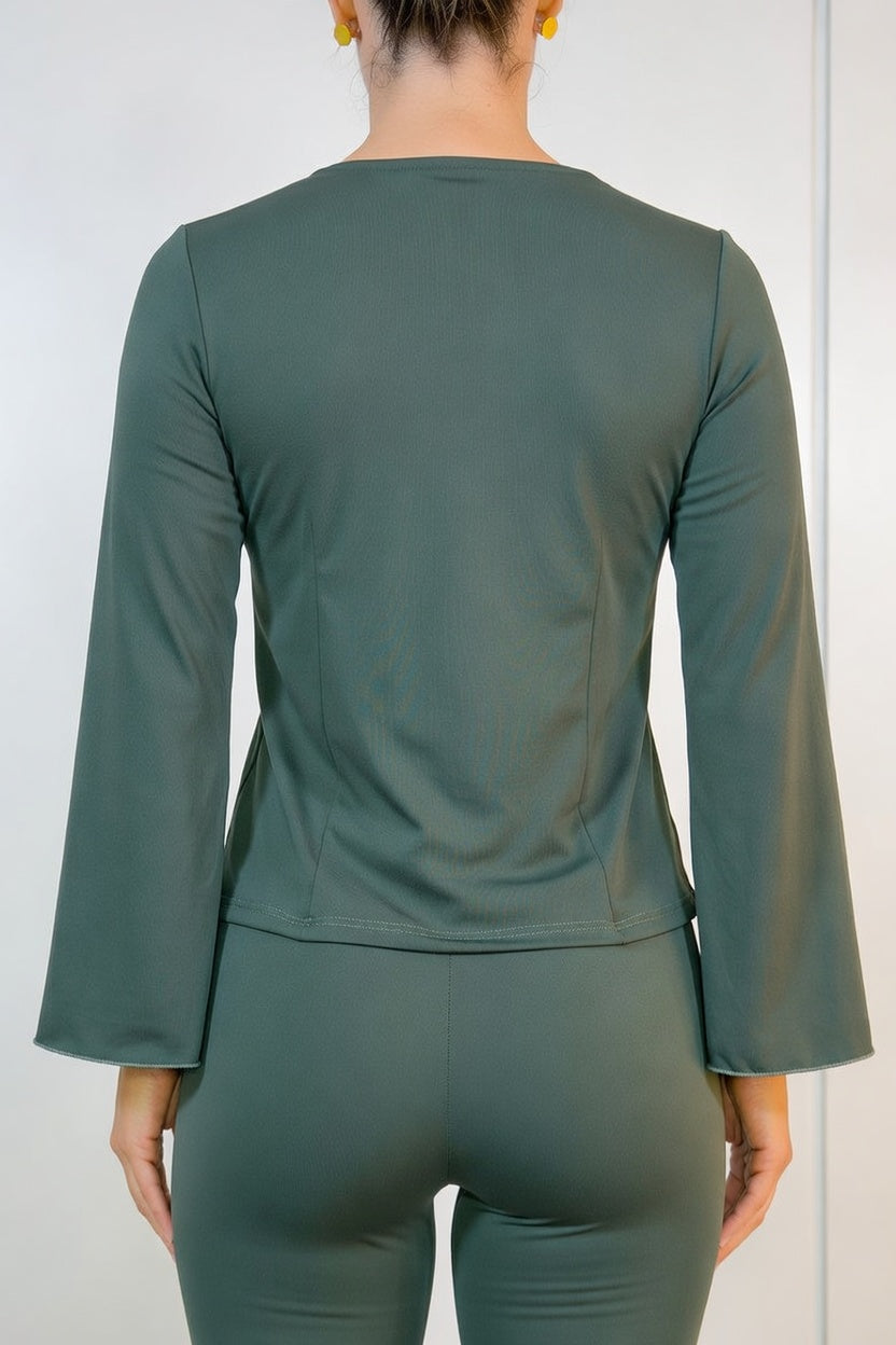 Blusa Donata Verde Oliva - Atras
