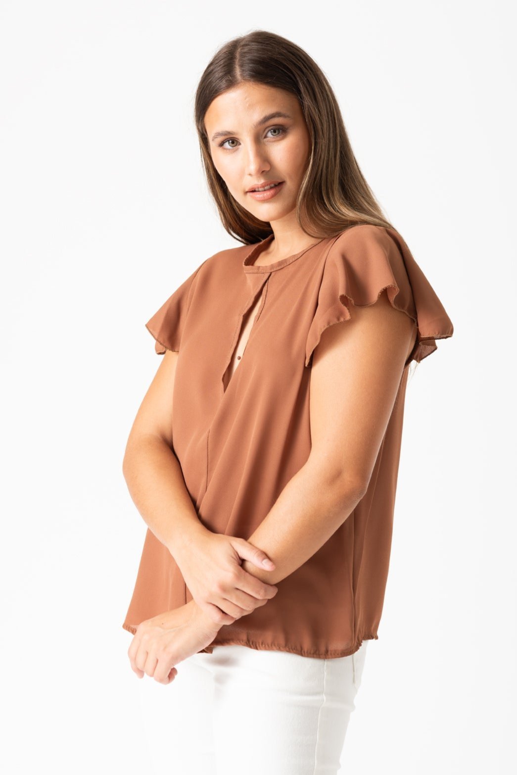 Blusa Elizabeth Beige - Viviana Méndez