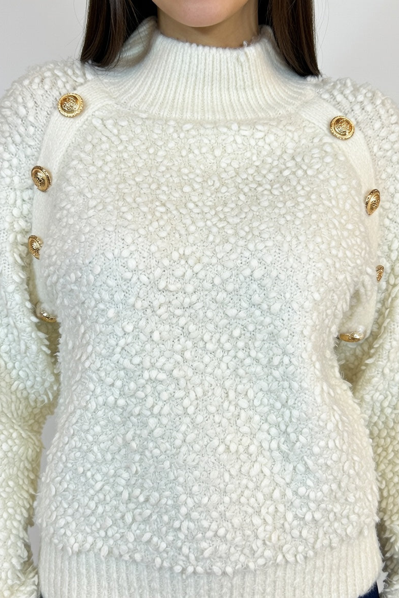 Buzo Miel Blanco - Detalle