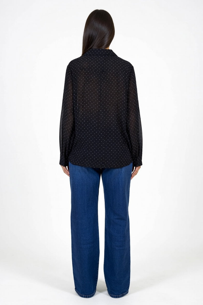 Camisa Alina Negro - Atras