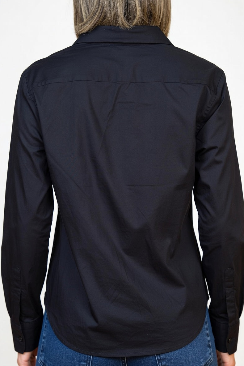 Camisa Clásica Negra - Atras