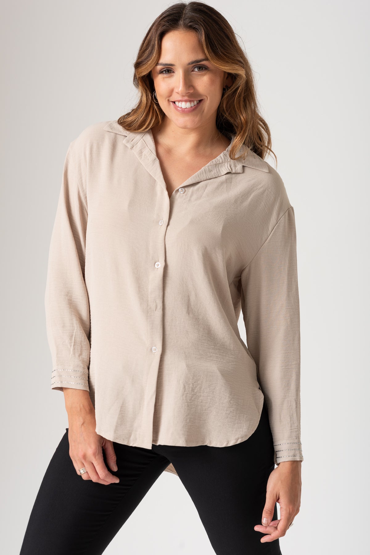 Camisa Perte Beige - Viviana Méndez