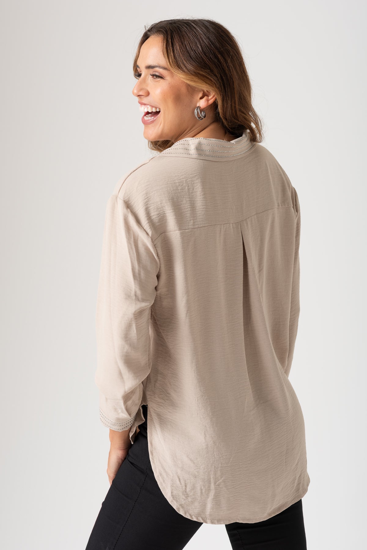 Camisa Perte Beige - Viviana Méndez