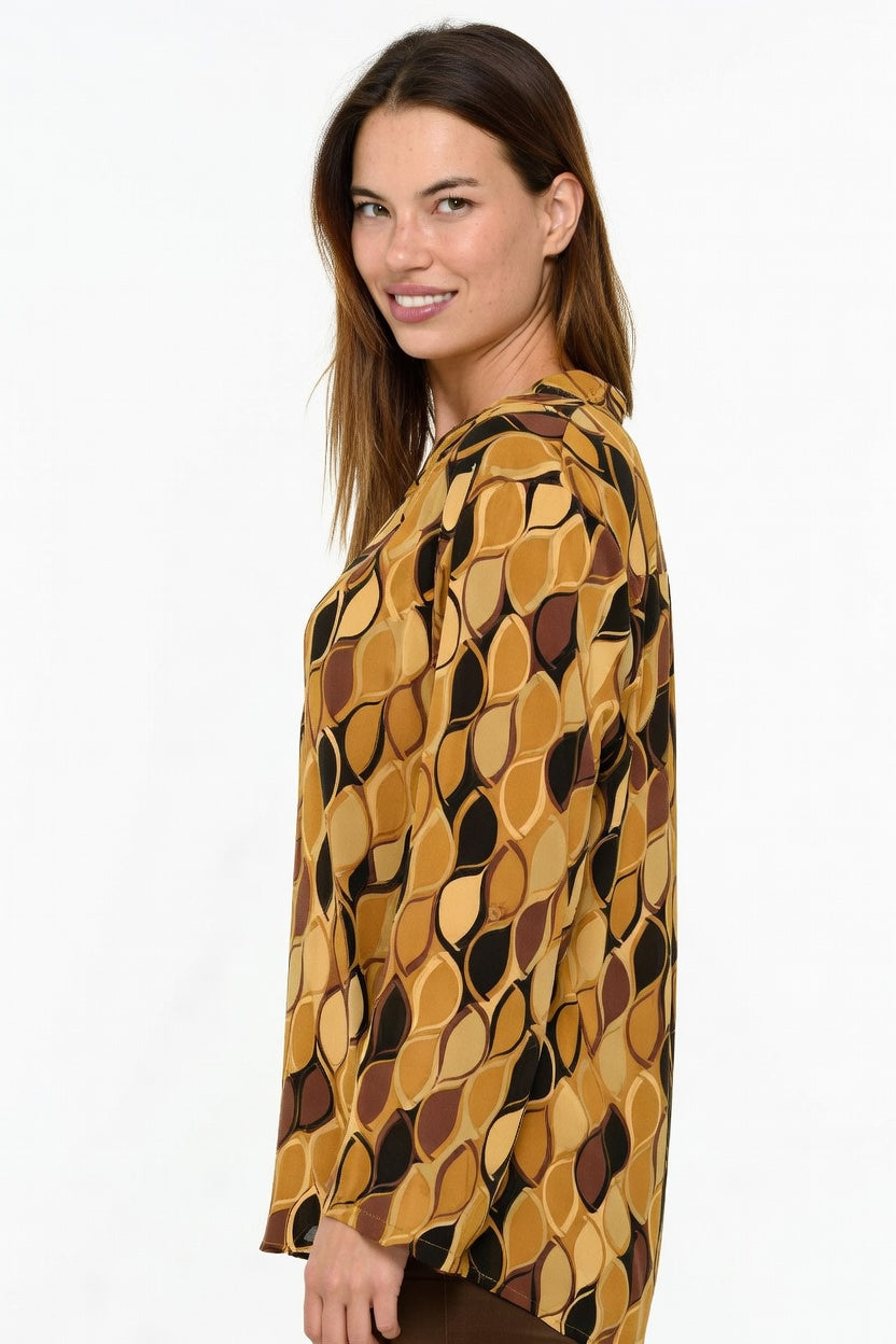 Camisa Retro Mostaza - Costado