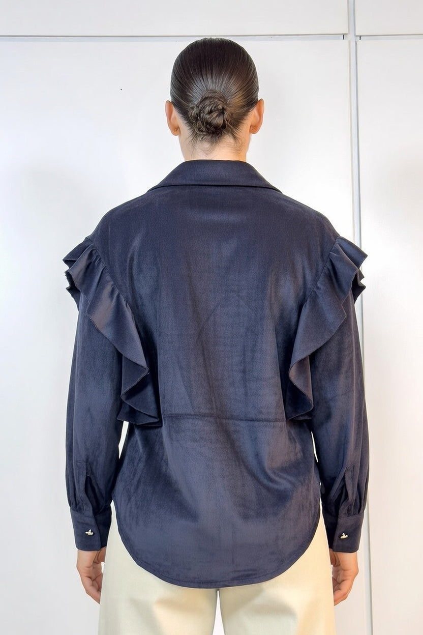 Camisa Vivre Negra - Atras