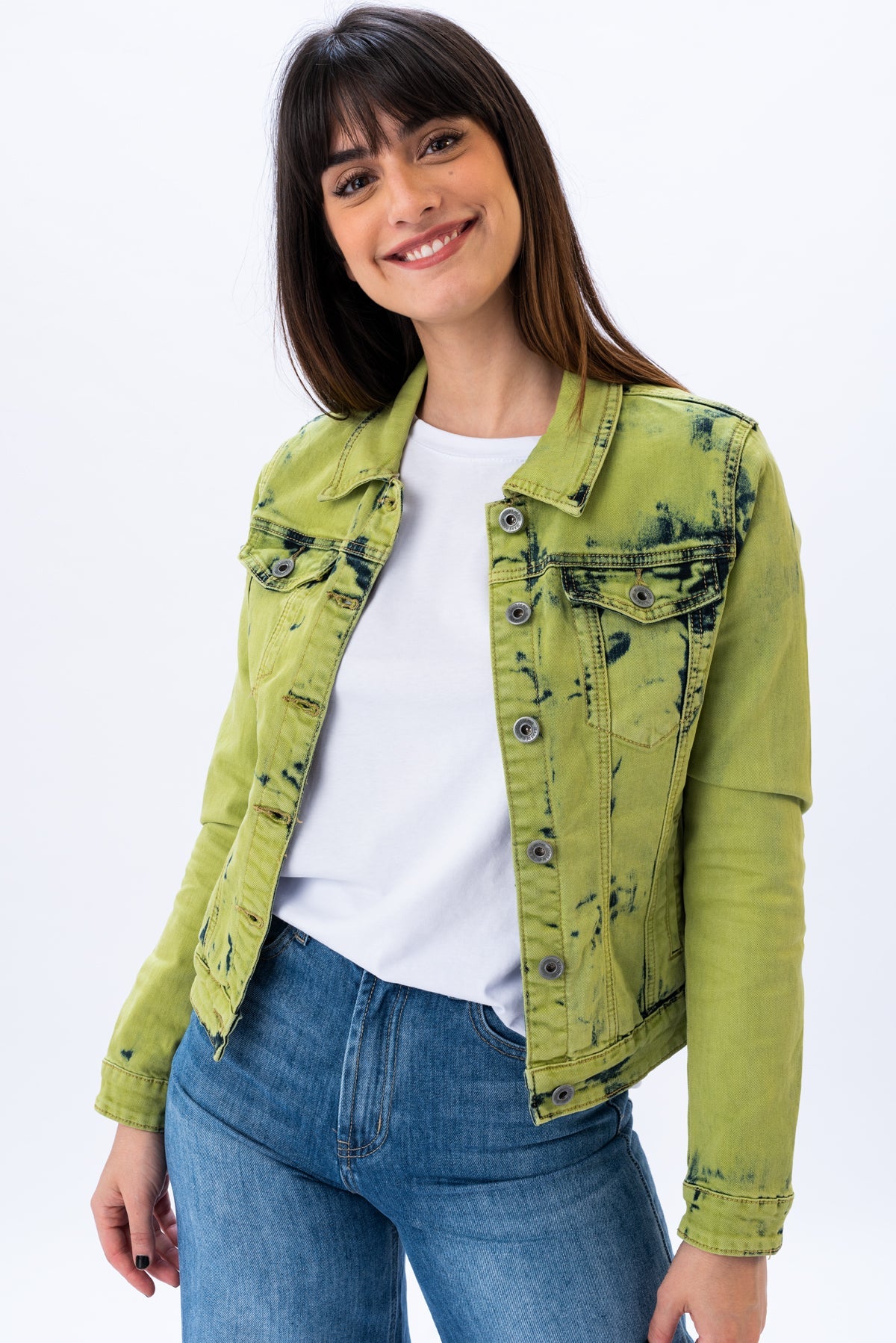 Campera Jeans Tie Verde - Viviana Méndez