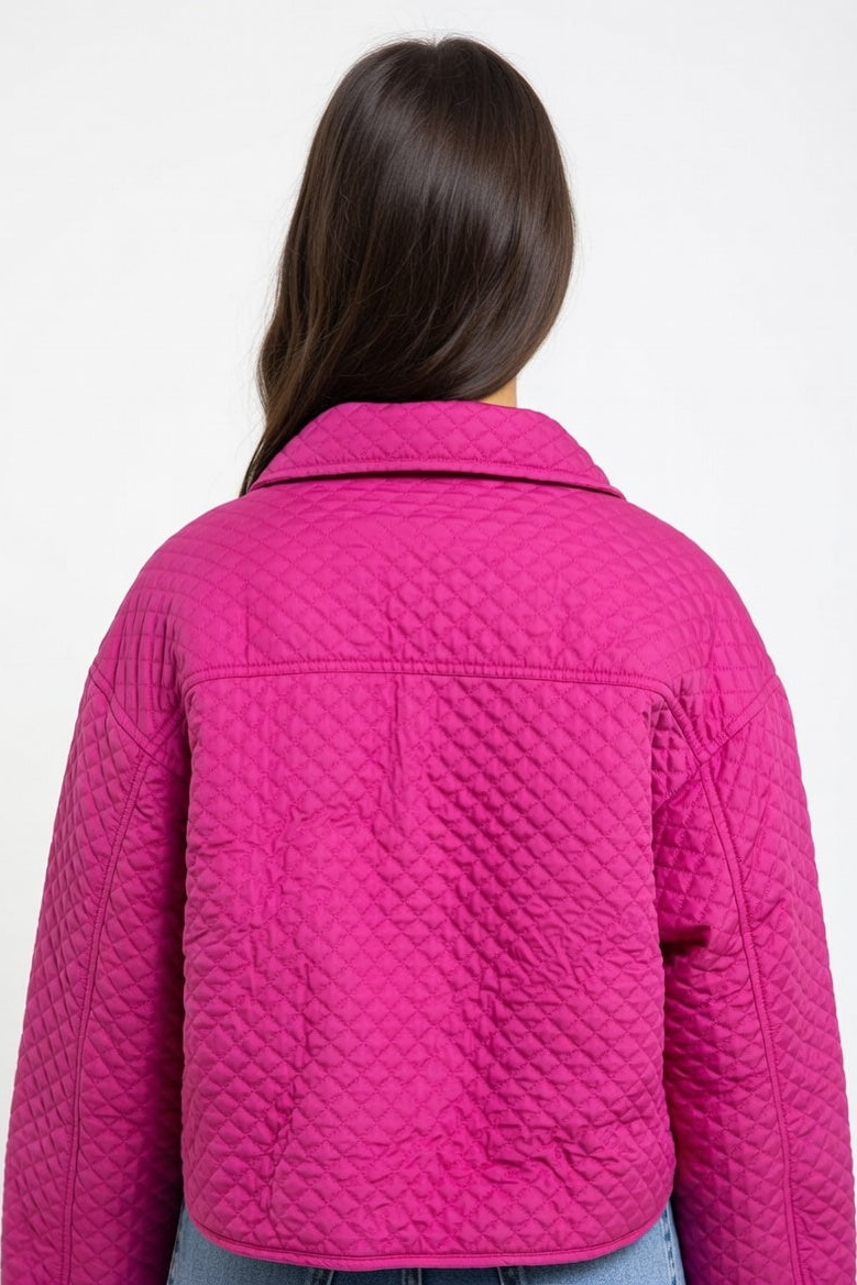 Campera New York Fucsia - Atras