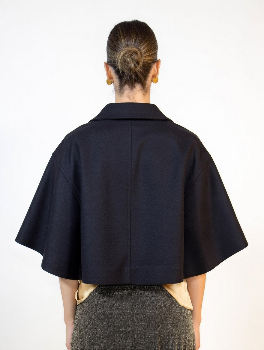 Capa de Paño Negra - Atras