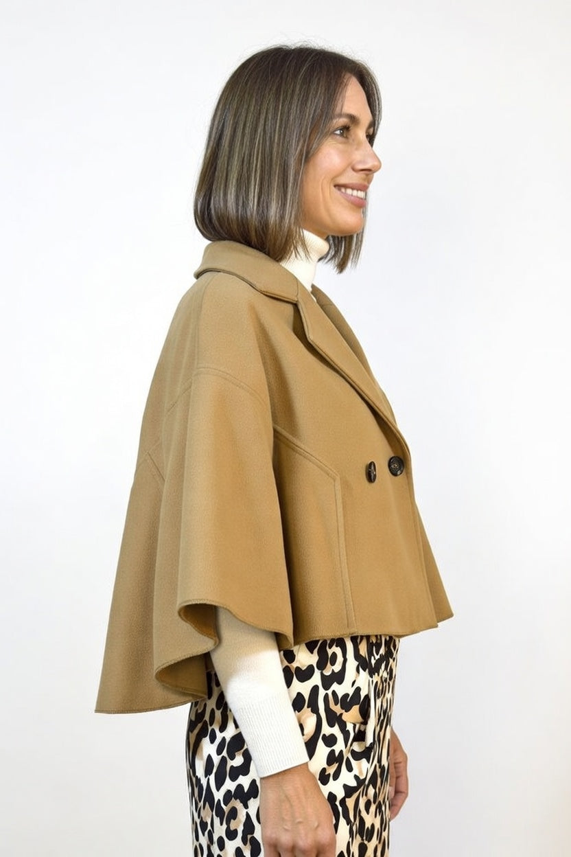 Capa de Paño Camel - Costado