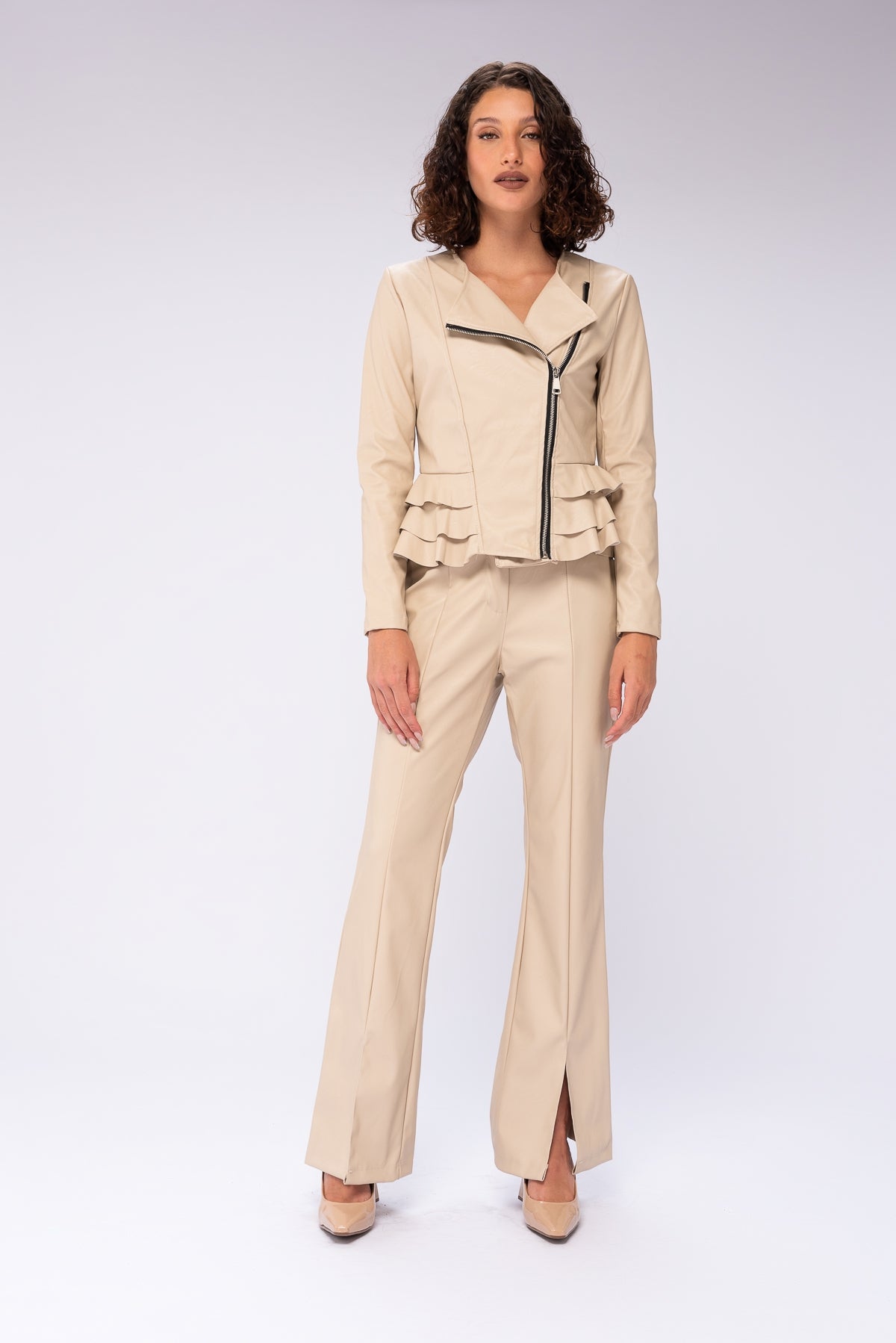 Chaqueta Eco Cuero Fort - Beige - Viviana Méndez