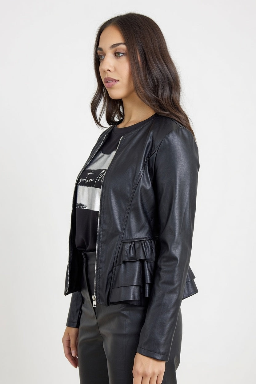 Chaqueta Eco Cuero Fort - Negra - Costado