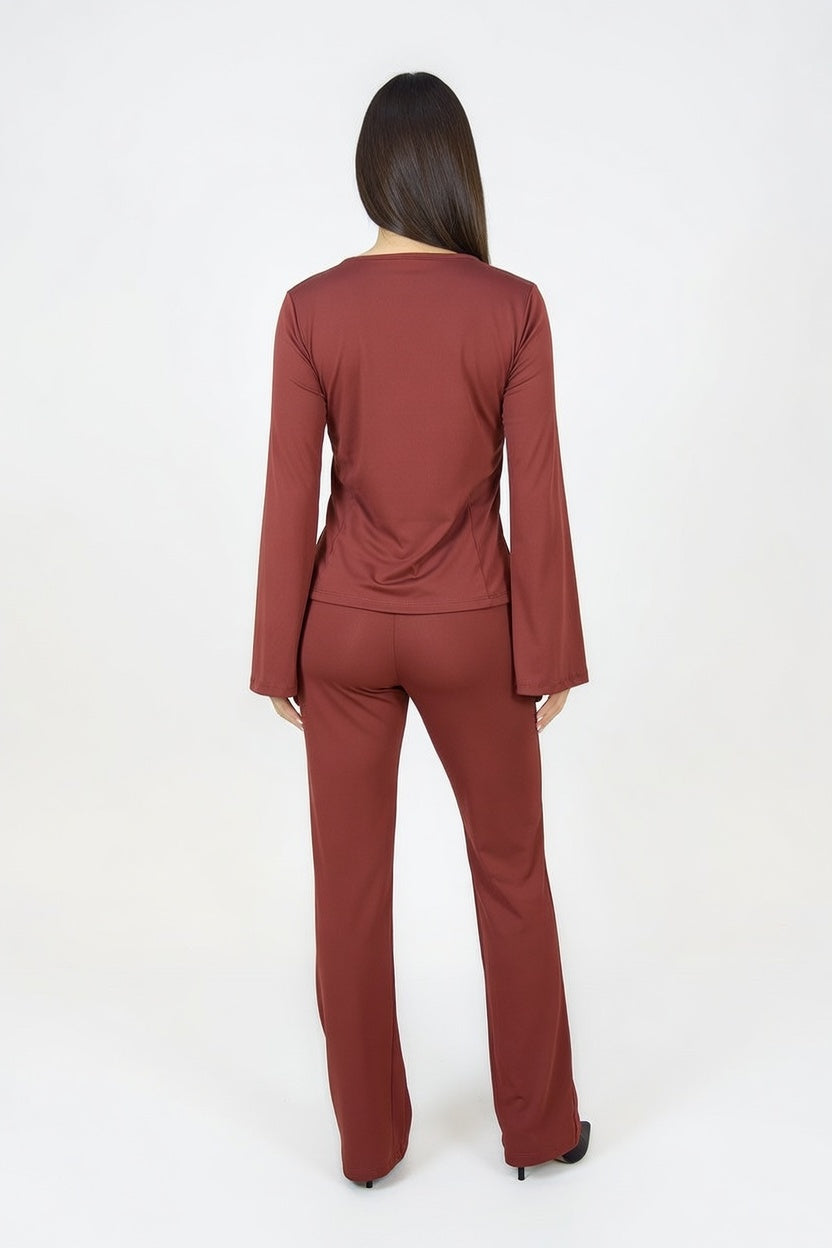 Pantalón Donata Bordó - Atras