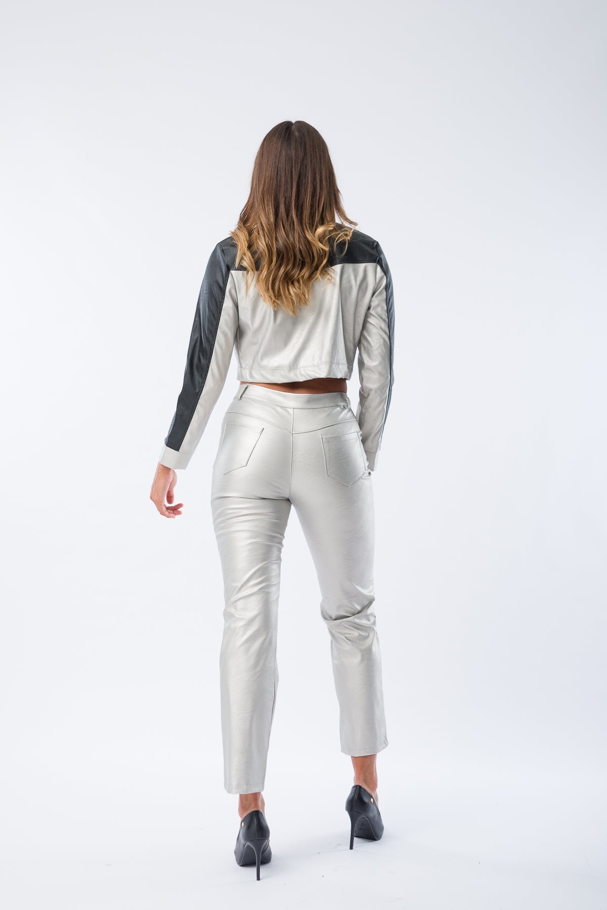 Pantalón Eco Cuero Plata - Viviana Méndez