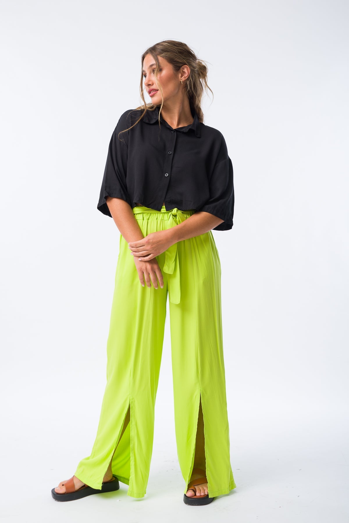 Pantalón Liberté Verde Lima - Viviana Méndez