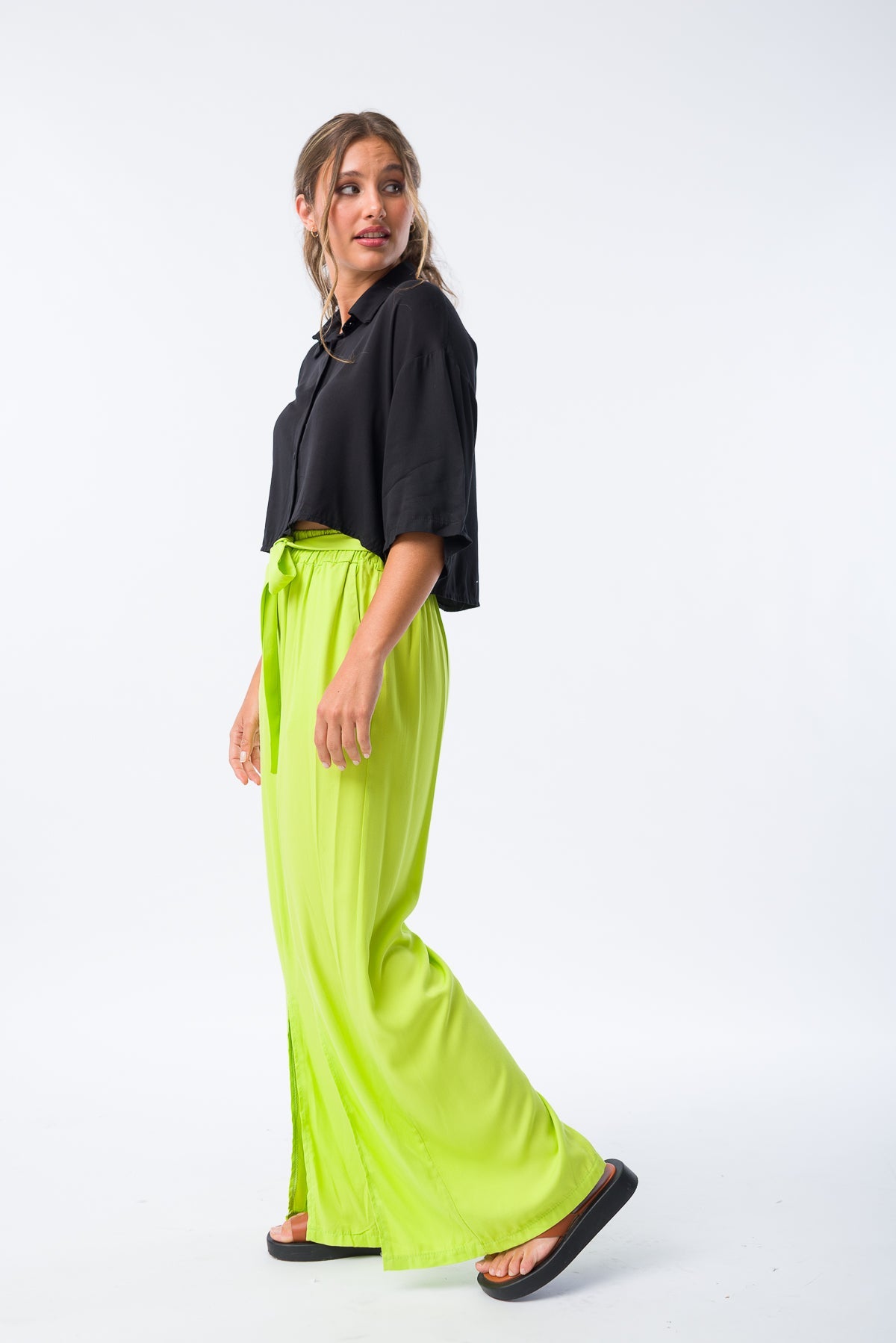 Pantalón Liberté Verde Lima - Viviana Méndez