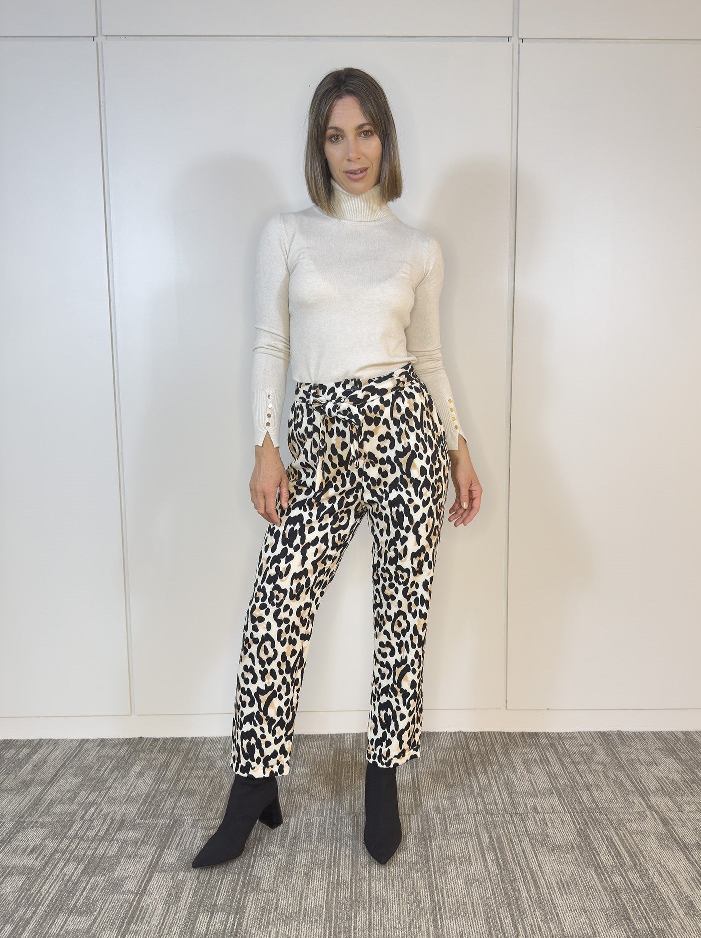 Viviana Méndez - Pantalón Printé Beige - Pantalones
