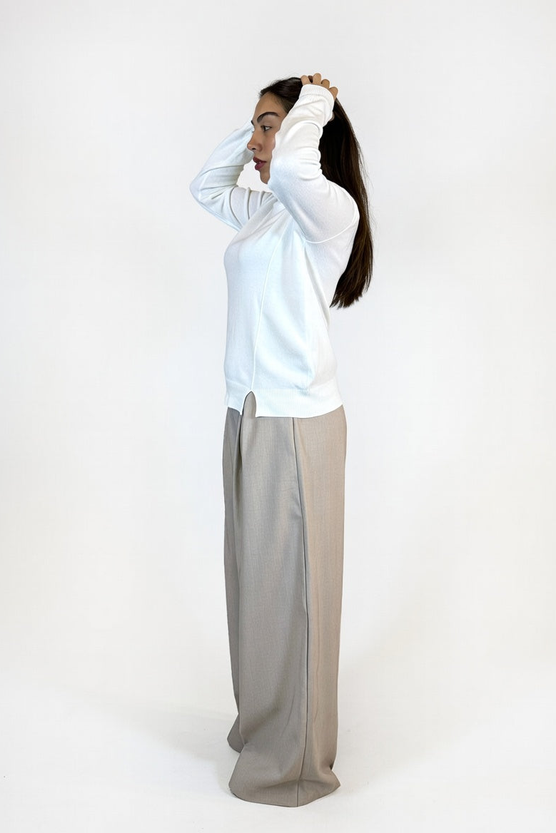 Polera Básica Blanca - Costado