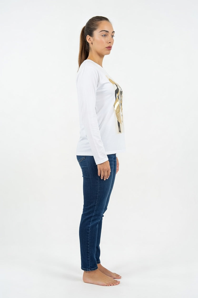 Remera Afra Marrón - Costado