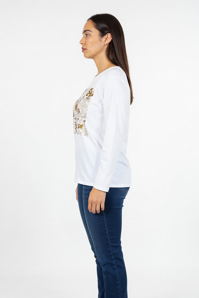 Remera Aura Rosa/Oro - Costado