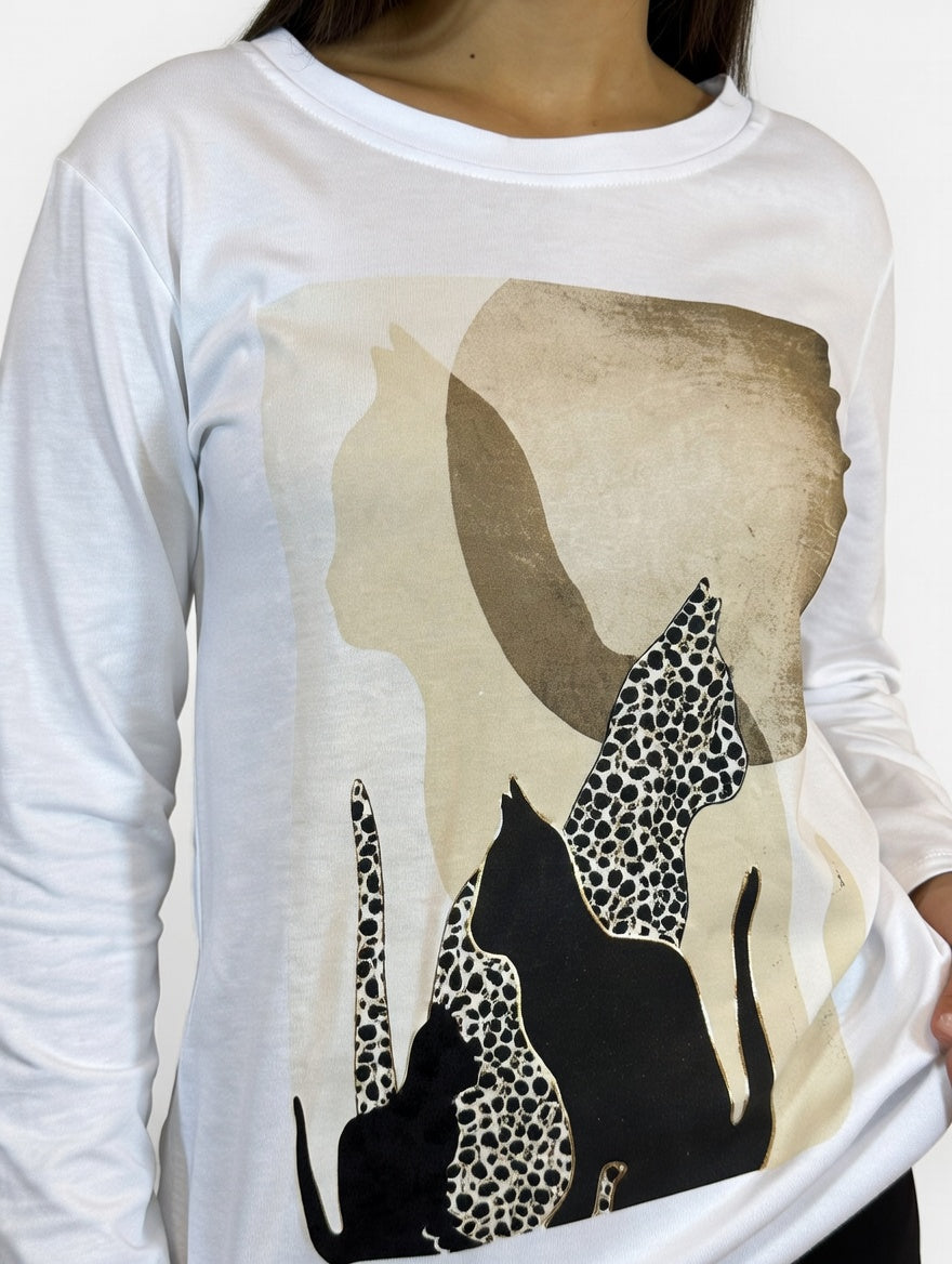 Remera Feli Marrón - Detalle