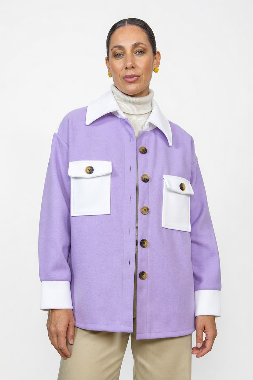 Sobre Camisa Dua - Lila/Blanco - Frente