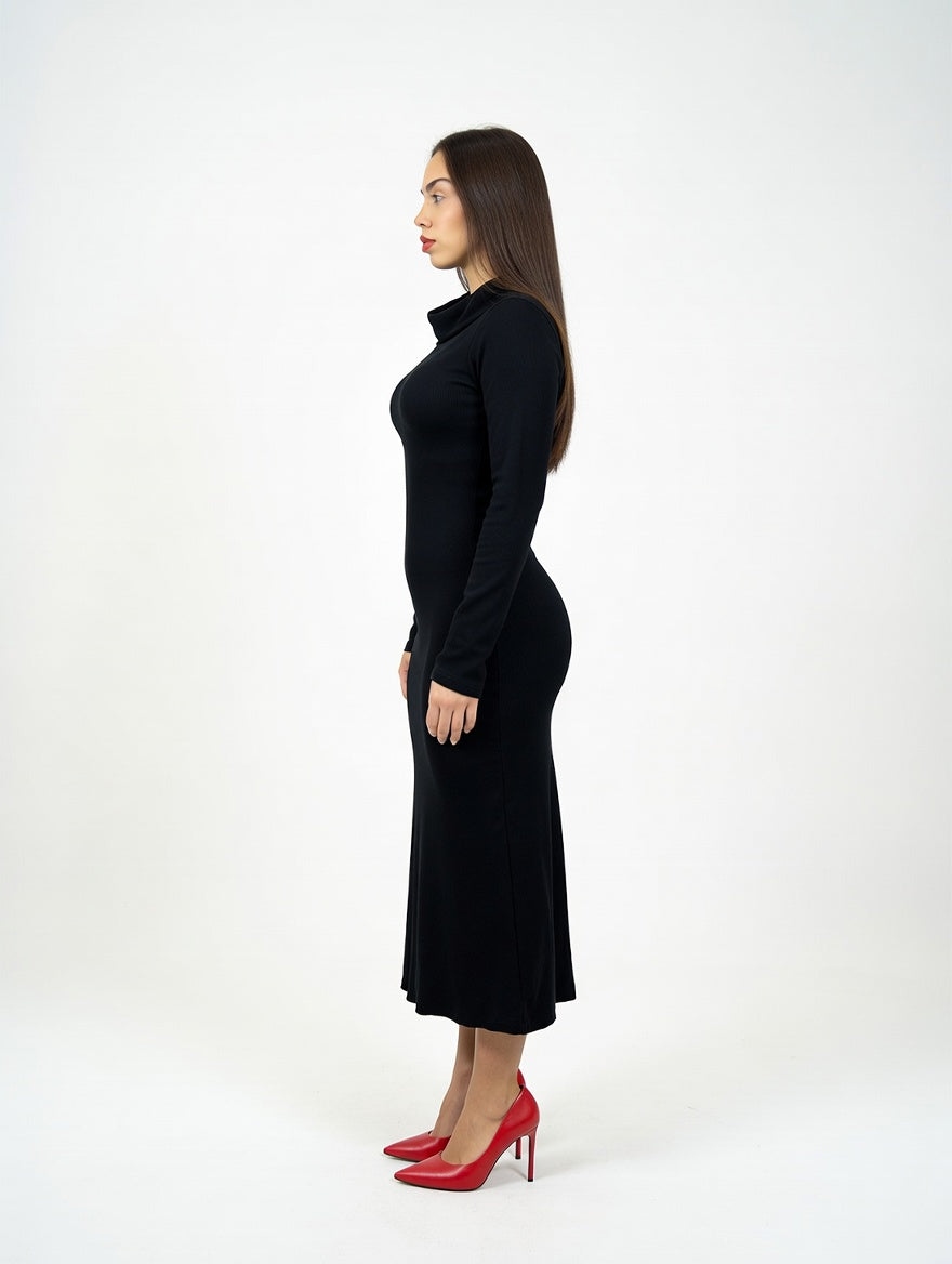 Vestido Aura Negro - Costado