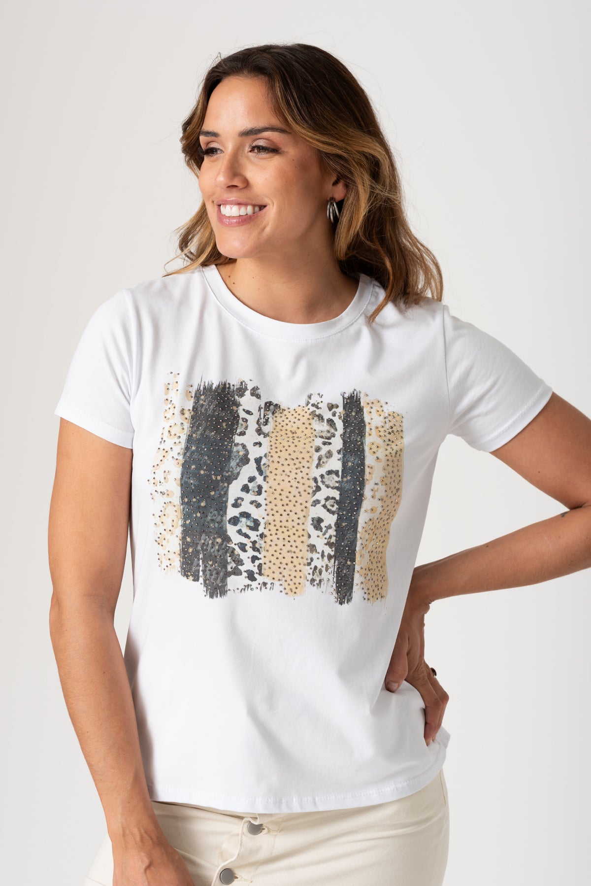 Remera Leopard Blanca