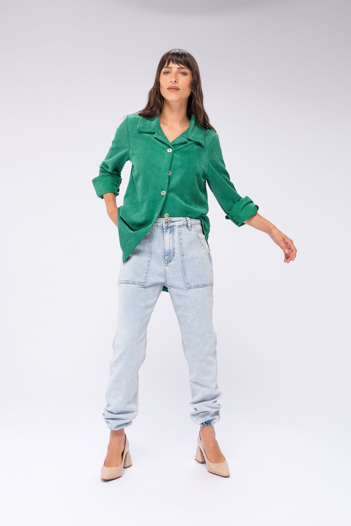 Camisa Vellu Verde | Blusas, Camisas y Remeras | Viviana Méndez - 