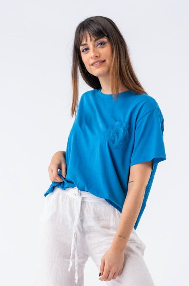 Remera Lupe - Azul | Blusas, Camisas y Remeras | Viviana Méndez - Remera Lupe Azul - Viviana Méndez